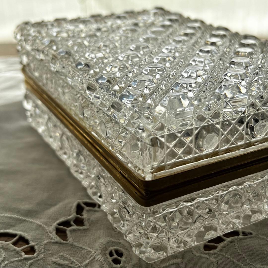 希少 オールドバカラ ディアマン・ピエーリー 大型 ジュエリーボックス 蓋物