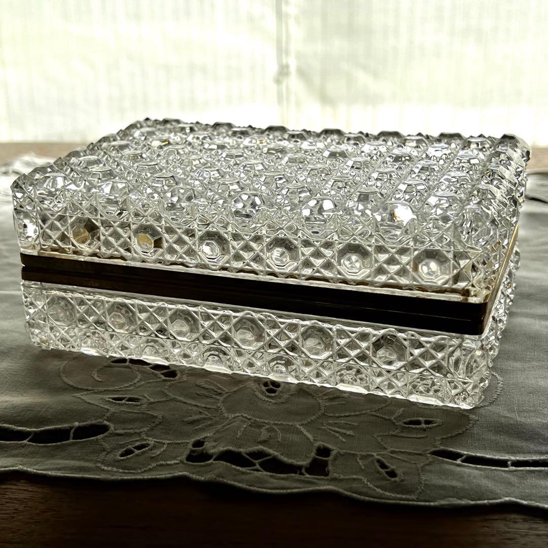 希少 オールドバカラ ディアマン・ピエーリー 大型 ジュエリーボックス 蓋物