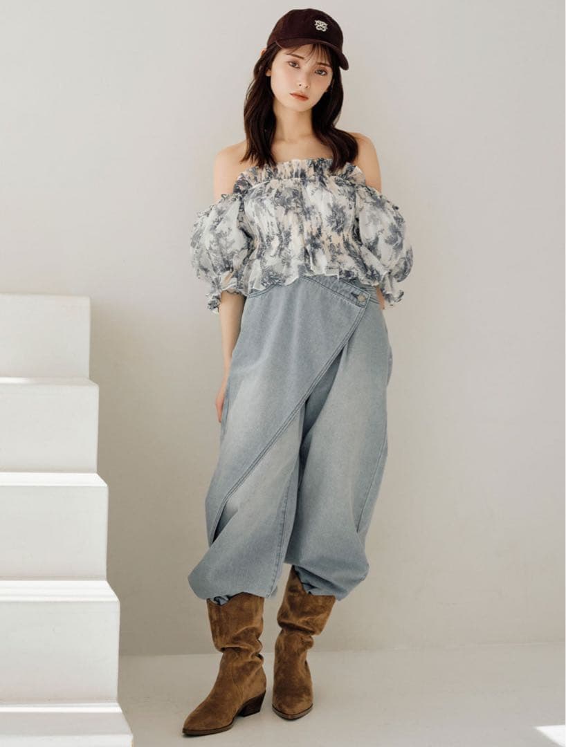 【snidel】ギャザーオフショルブラウス【新品タグ付き】