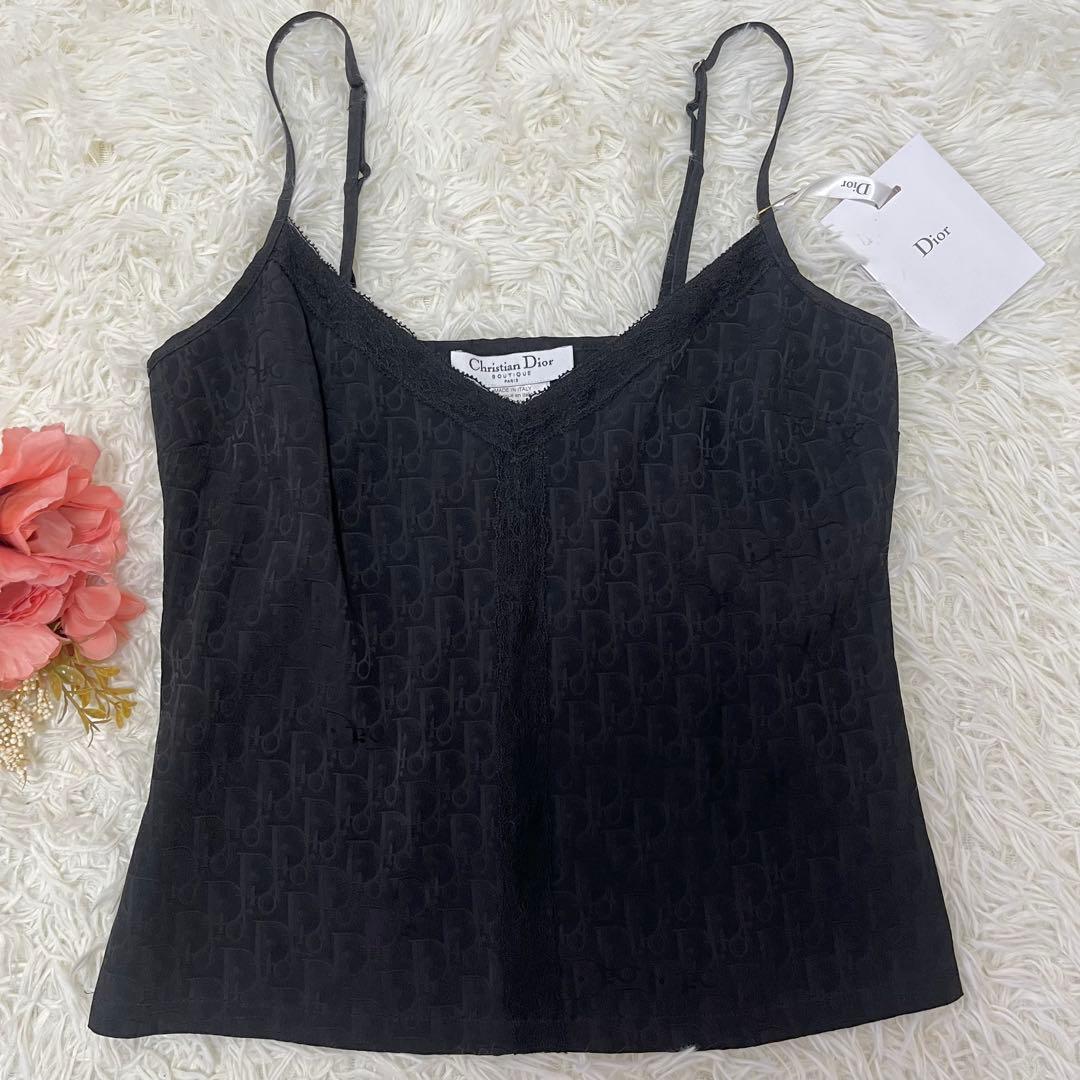 新品タグ付✨ディオール トロッターキャミソール　ジョンガリアーノ期ブラック鑑定済