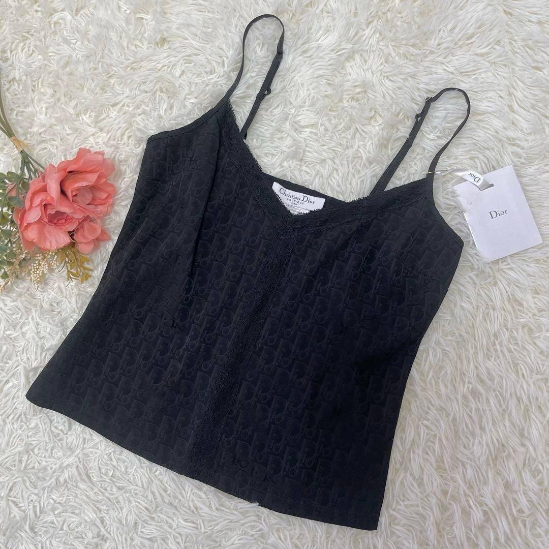 新品タグ付✨ディオール トロッターキャミソール　ジョンガリアーノ期ブラック鑑定済