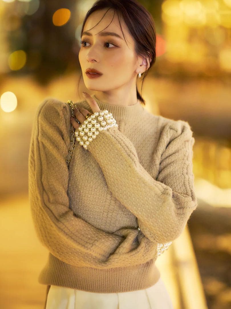 美品❤️ánuans パールニットトップス