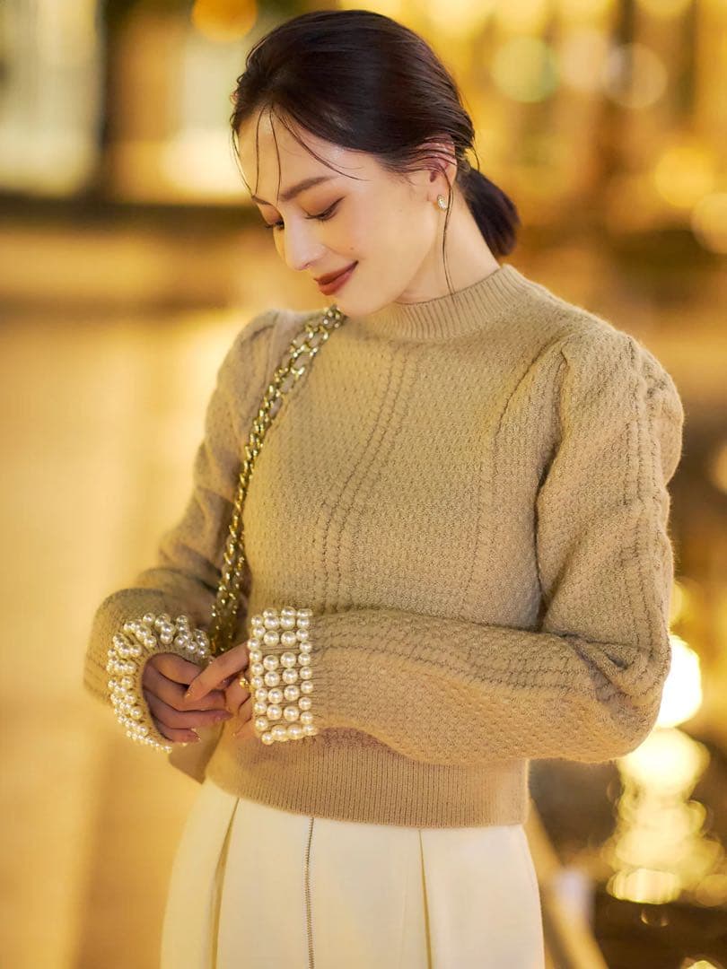 美品❤️ánuans パールニットトップス