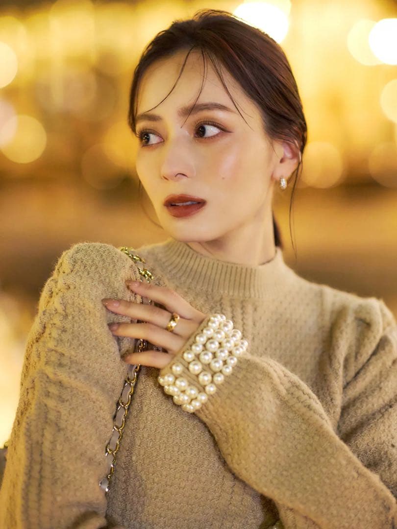 美品❤️ánuans パールニットトップス