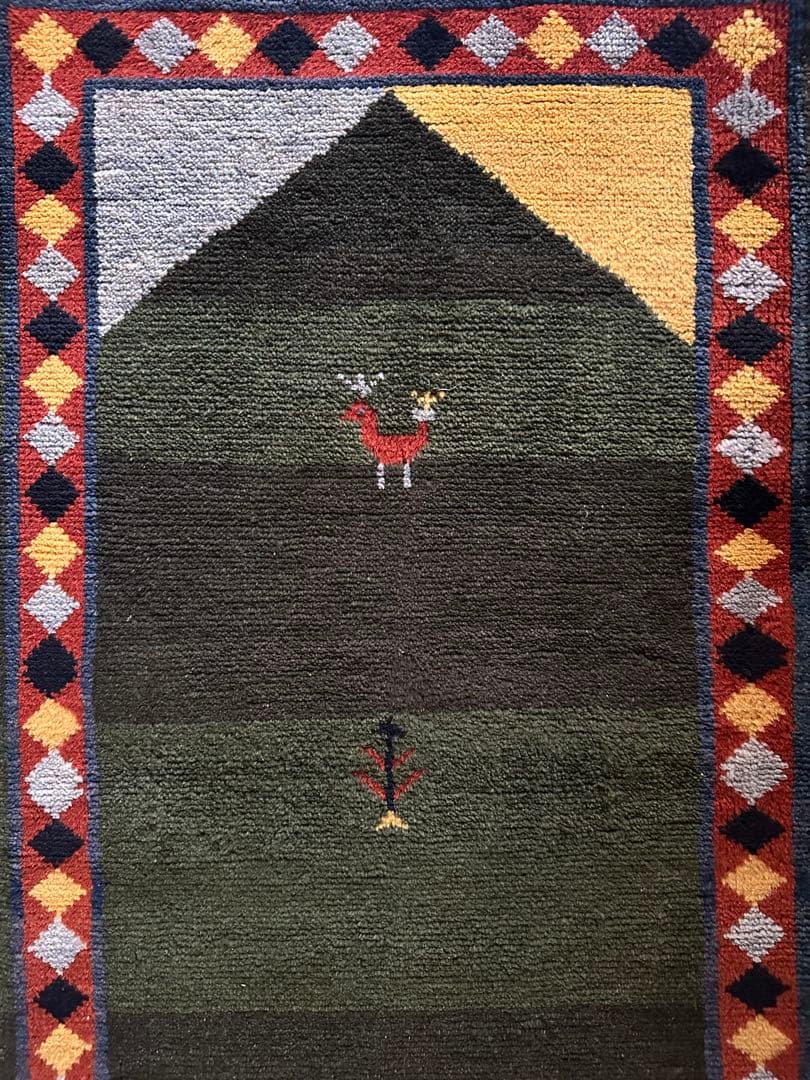 135×73 ヴィンテージラグ　　手織ラグ　ギャッベ