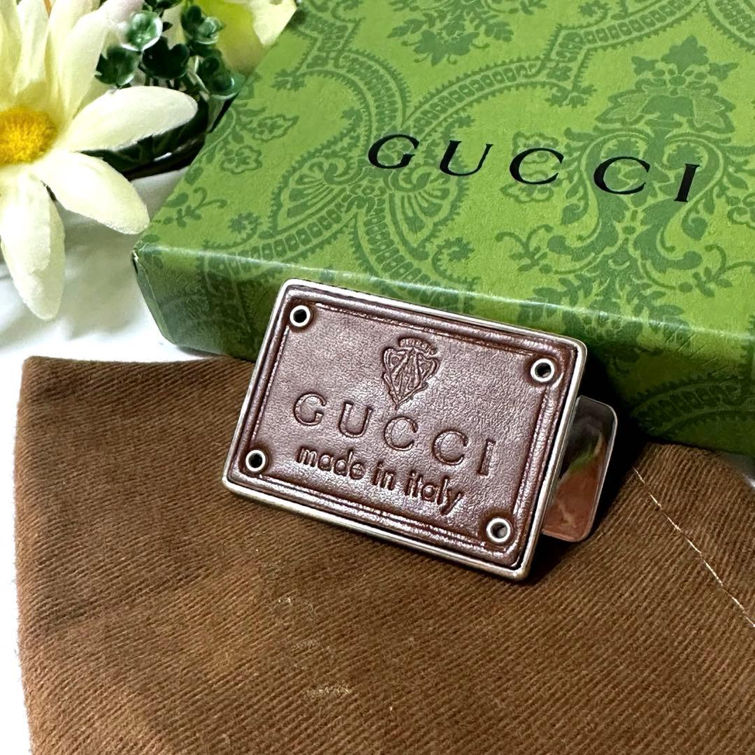 【未使用・希少】GUCCI マネークリップ レザー 上品