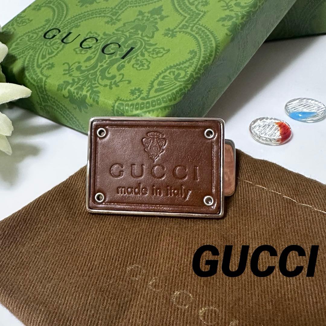【未使用・希少】GUCCI マネークリップ レザー 上品