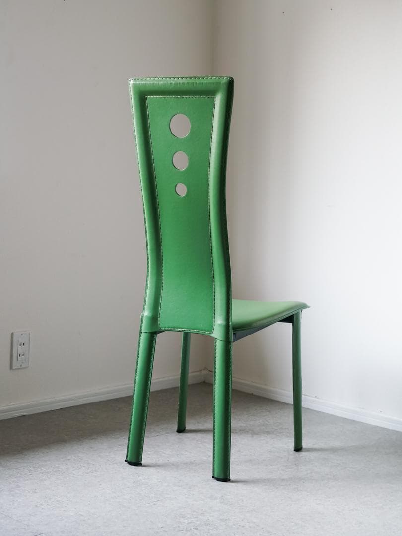 80-90's vintage ハイバック チェア グリーン ポストモダン