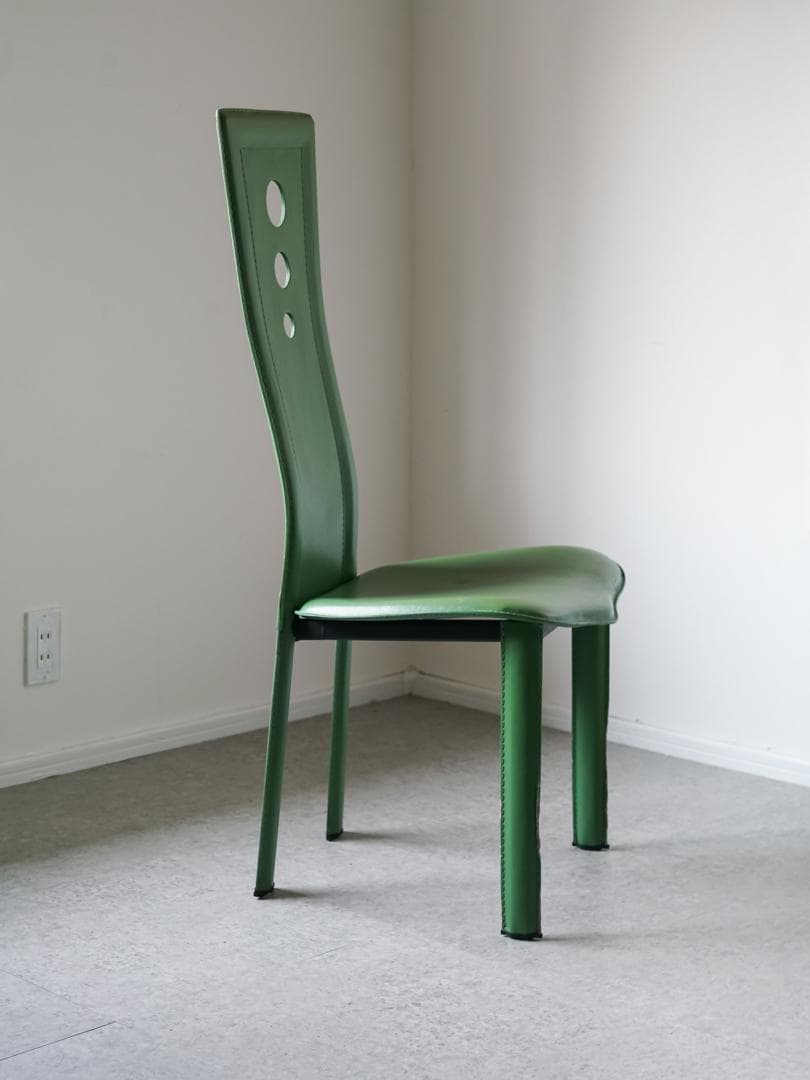 80-90's vintage ハイバック チェア グリーン ポストモダン