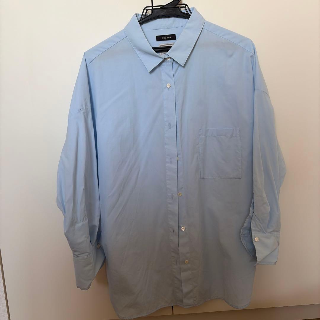 anuans スタンダードシャツ　サックス　水色