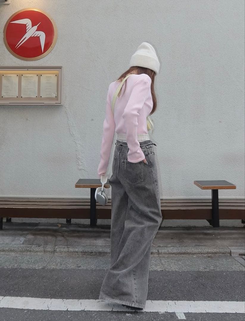 パンツ JOSE MOON/ LOOSE FIT WIDEDENIM black 34