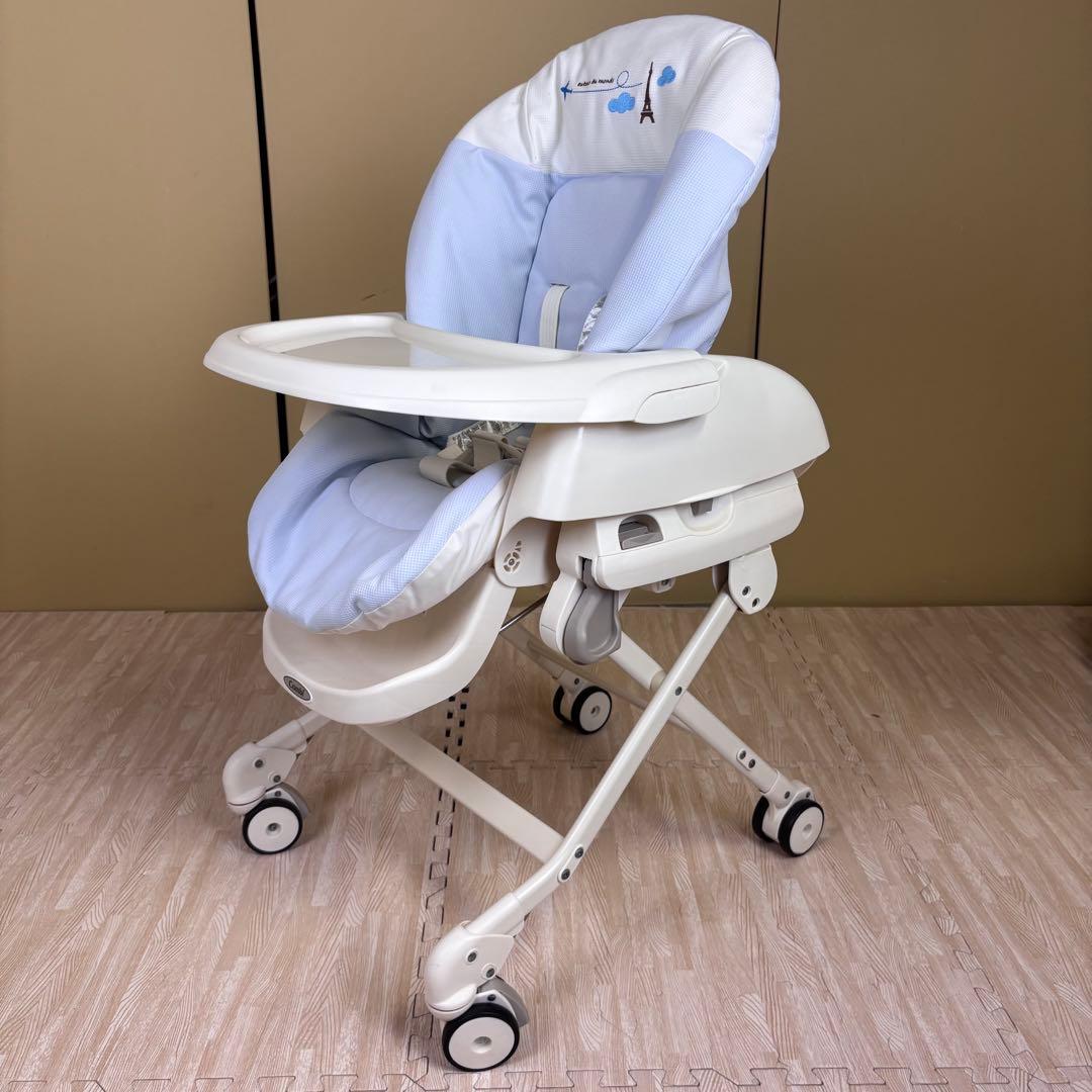 極上クリーニング済　☆美品☆　コンビ　ハイローベッド＆チェア　ネムリラ　ブルー