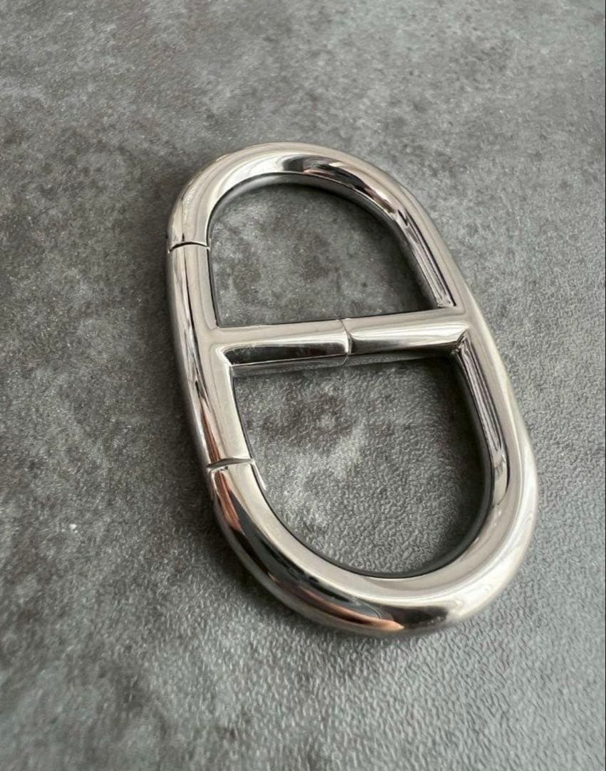 HERMES シェーヌダンクル カラビナ キーリング キーホルダー シルバー