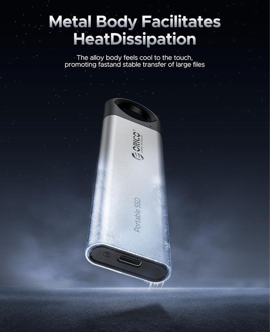 ORICO ポータブルSSD シルバー2TB