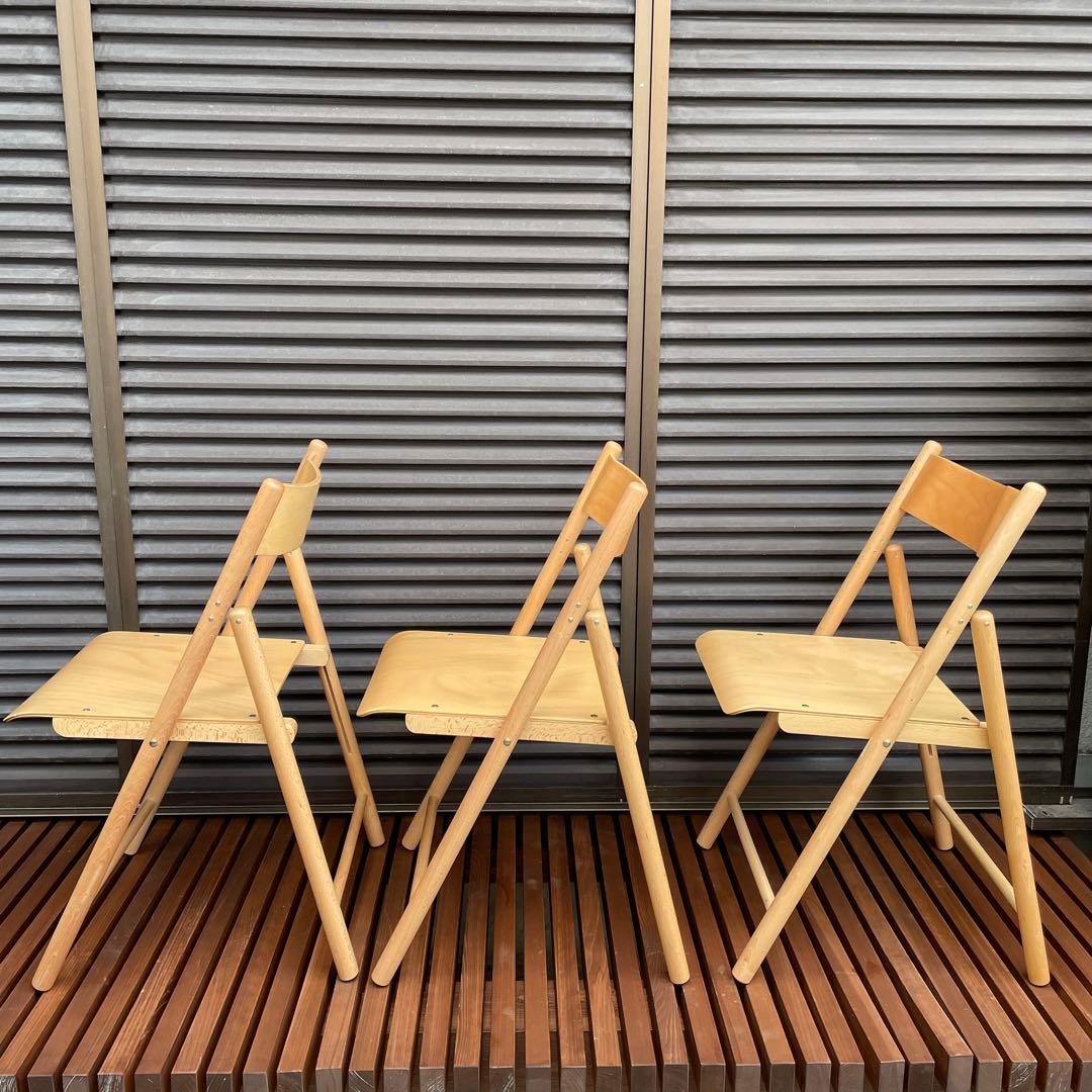 無印良品　廃盤　木製折りたたみチェア　3個セット