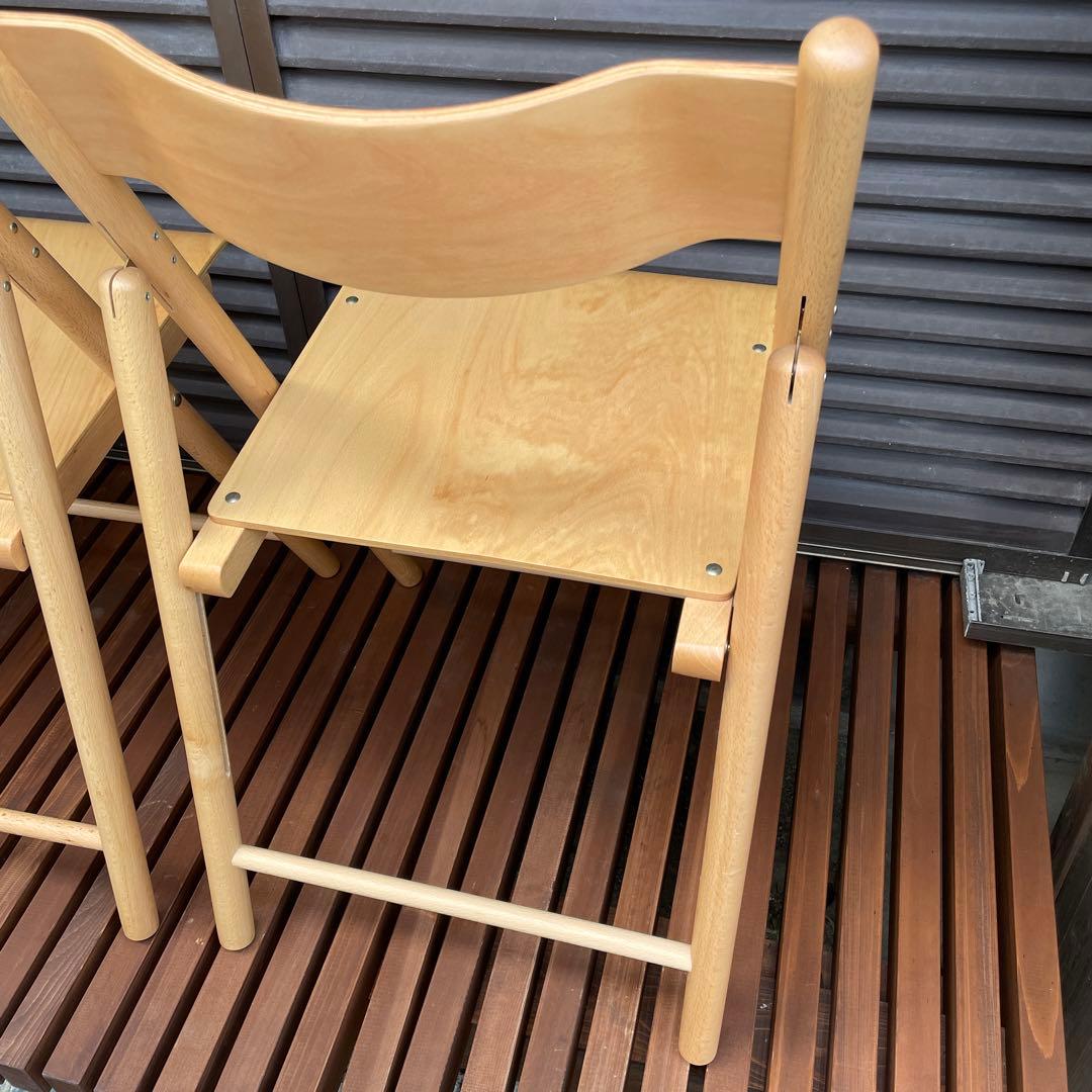 無印良品　廃盤　木製折りたたみチェア　3個セット