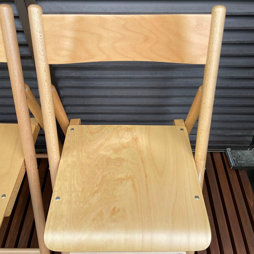 無印良品　廃盤　木製折りたたみチェア　3個セット