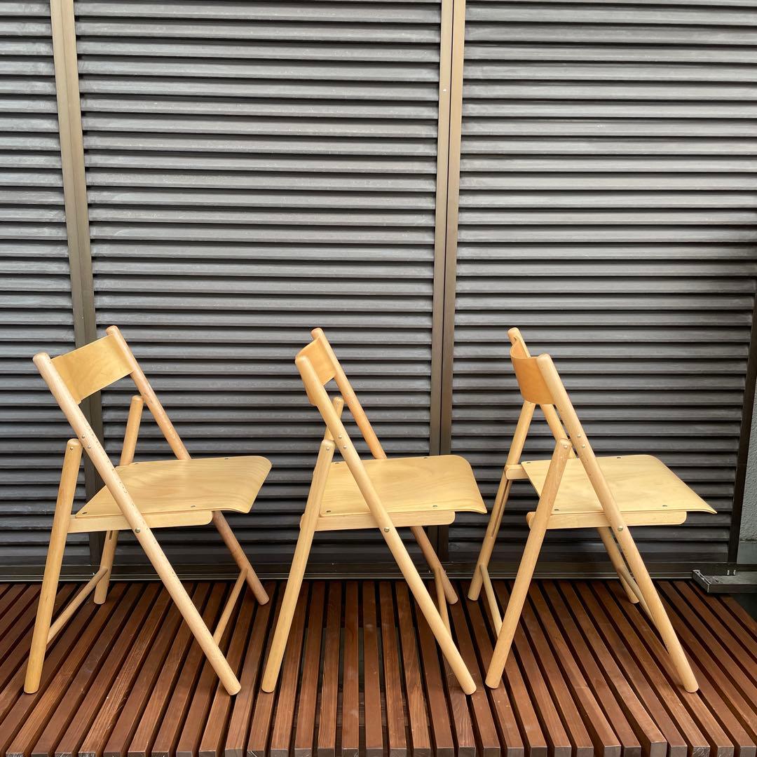 無印良品　廃盤　木製折りたたみチェア　3個セット