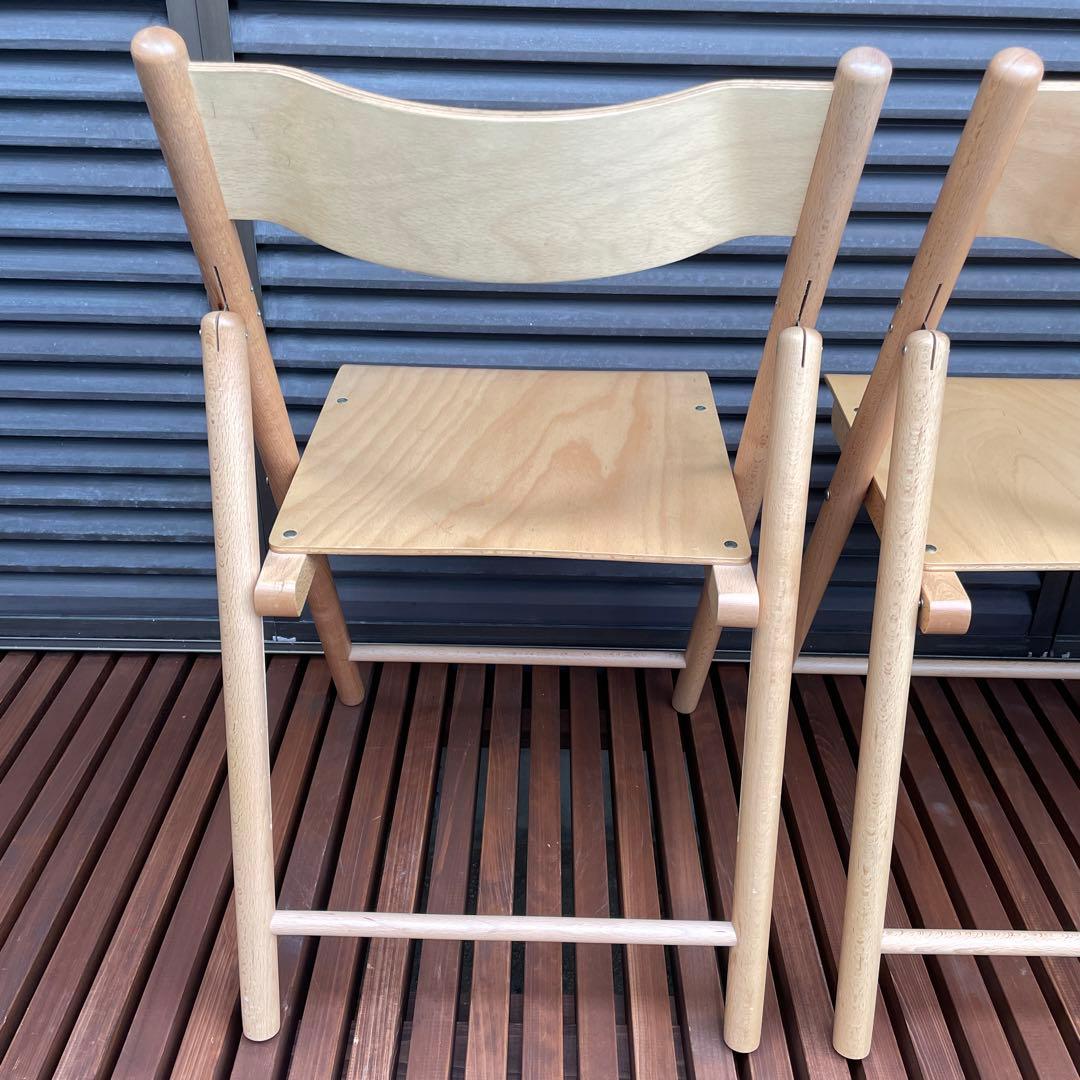 無印良品　廃盤　木製折りたたみチェア　3個セット