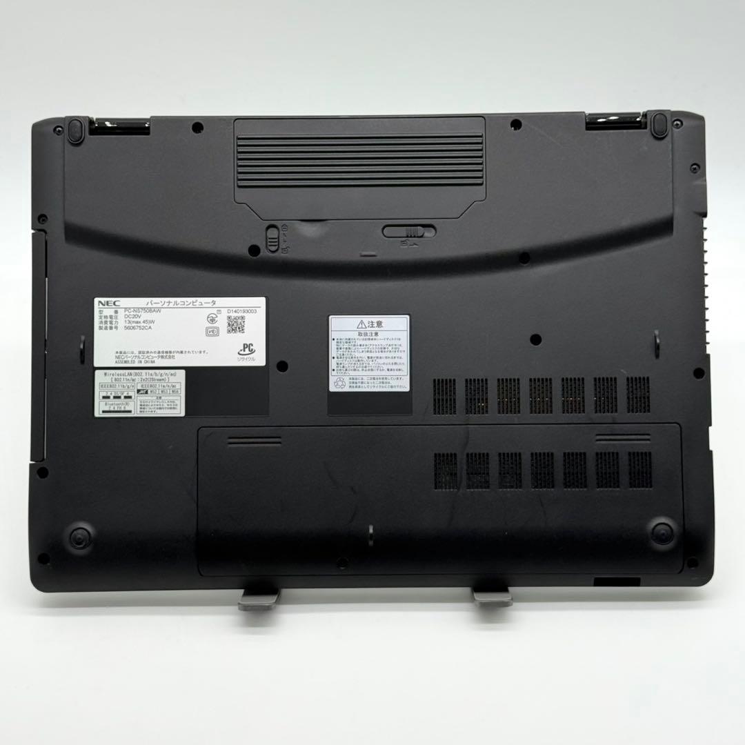 美品 NEC ノートPC i7 新品SSD Blu-ray Office2024