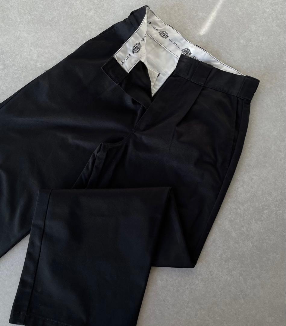 ok.soon×dickies wide chino pants(black)M