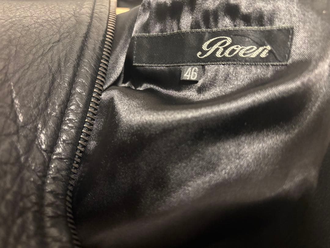 美品　Ｒｏｅｎブラック シングルライダースジャケット ディアスキン　ロエン　鹿革