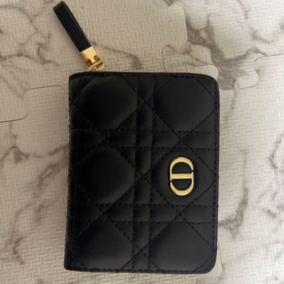 最終価格 Dior ブラック 二つ折り財布 キルティング