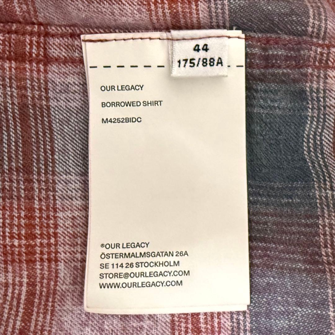 OUR LEGACY BORROWED SHIRT 44 フランネル シャツ