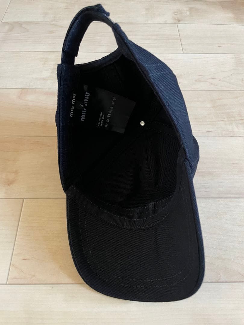 miumiu ドリル　ベースボールキャップ