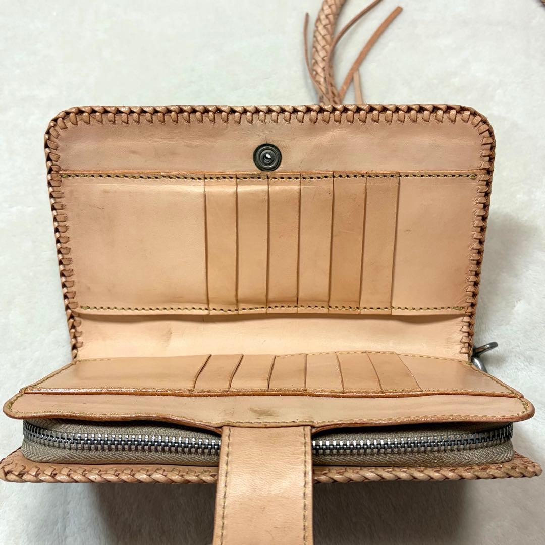 良品✨インディアン カービング ライダースウォレット 長財布 コンチョ