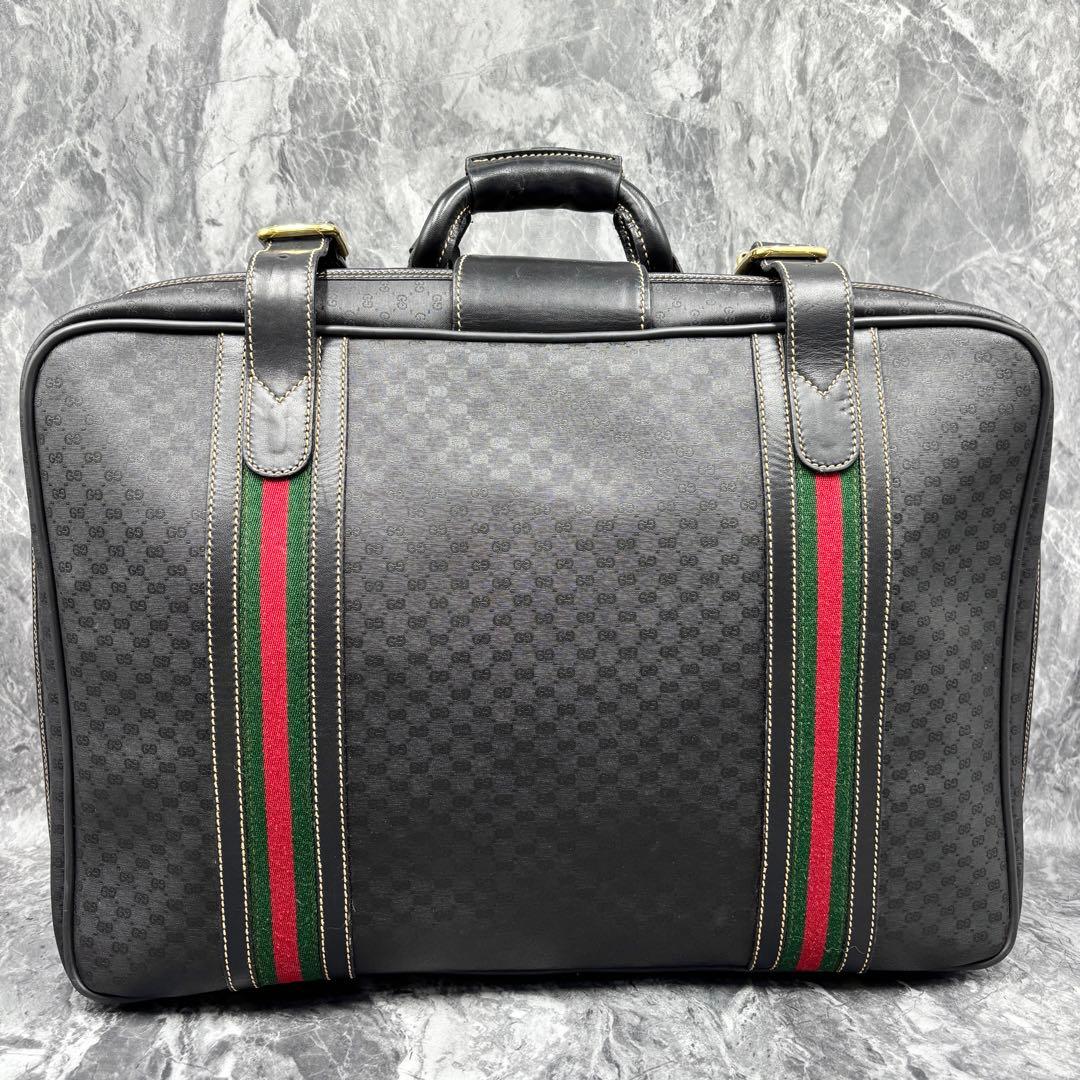 ✨極美品✨GUCCI シェリーライン GG 黒 ブラック ボストンバッグ レザー