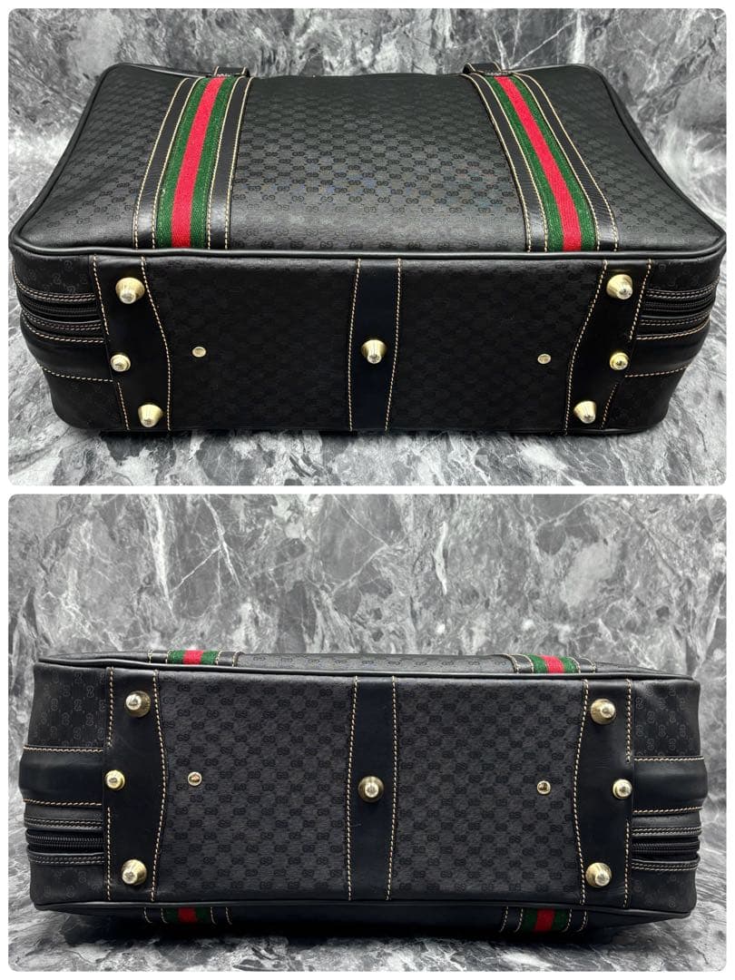 ✨極美品✨GUCCI シェリーライン GG 黒 ブラック ボストンバッグ レザー