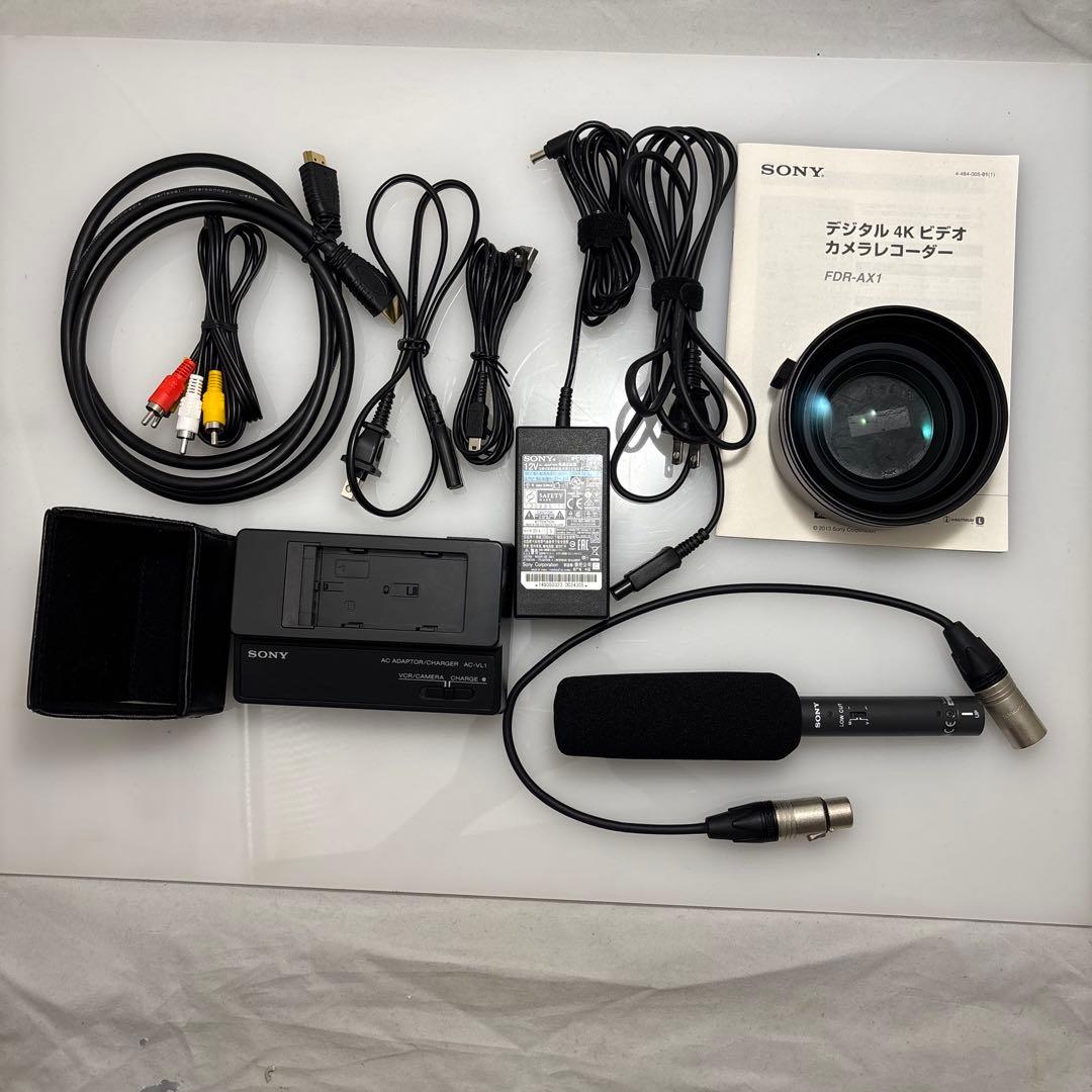 【美品】SONY FDR-AX1 ハンディーカム4K ワイコン、マイク、ケース付
