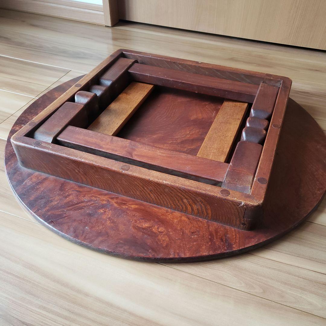古家具　ちゃぶ台　一枚板　木製 　欅　折り畳み　無垢　時代家具