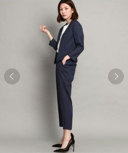 クードシャンス／日本製 定価4.4万円 ストレッチ パンツスーツセットアップ36