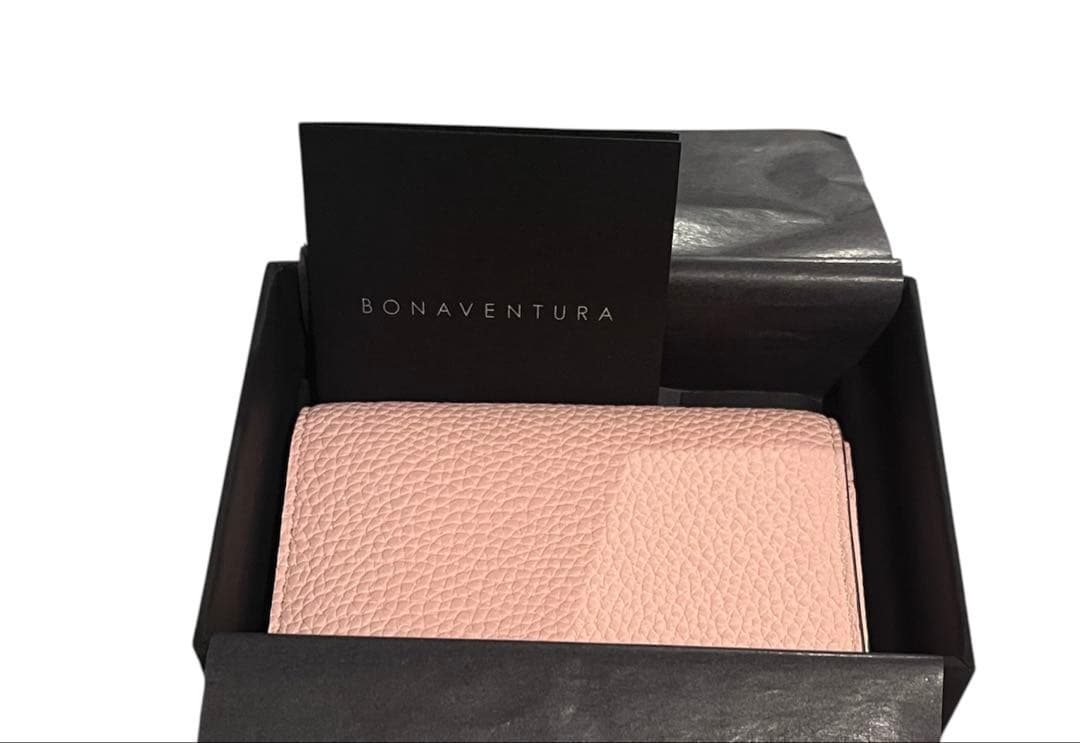 美品　ボナべンチュラ　カードケース　レザー　名刺　ピンク　トープ　グレージュ