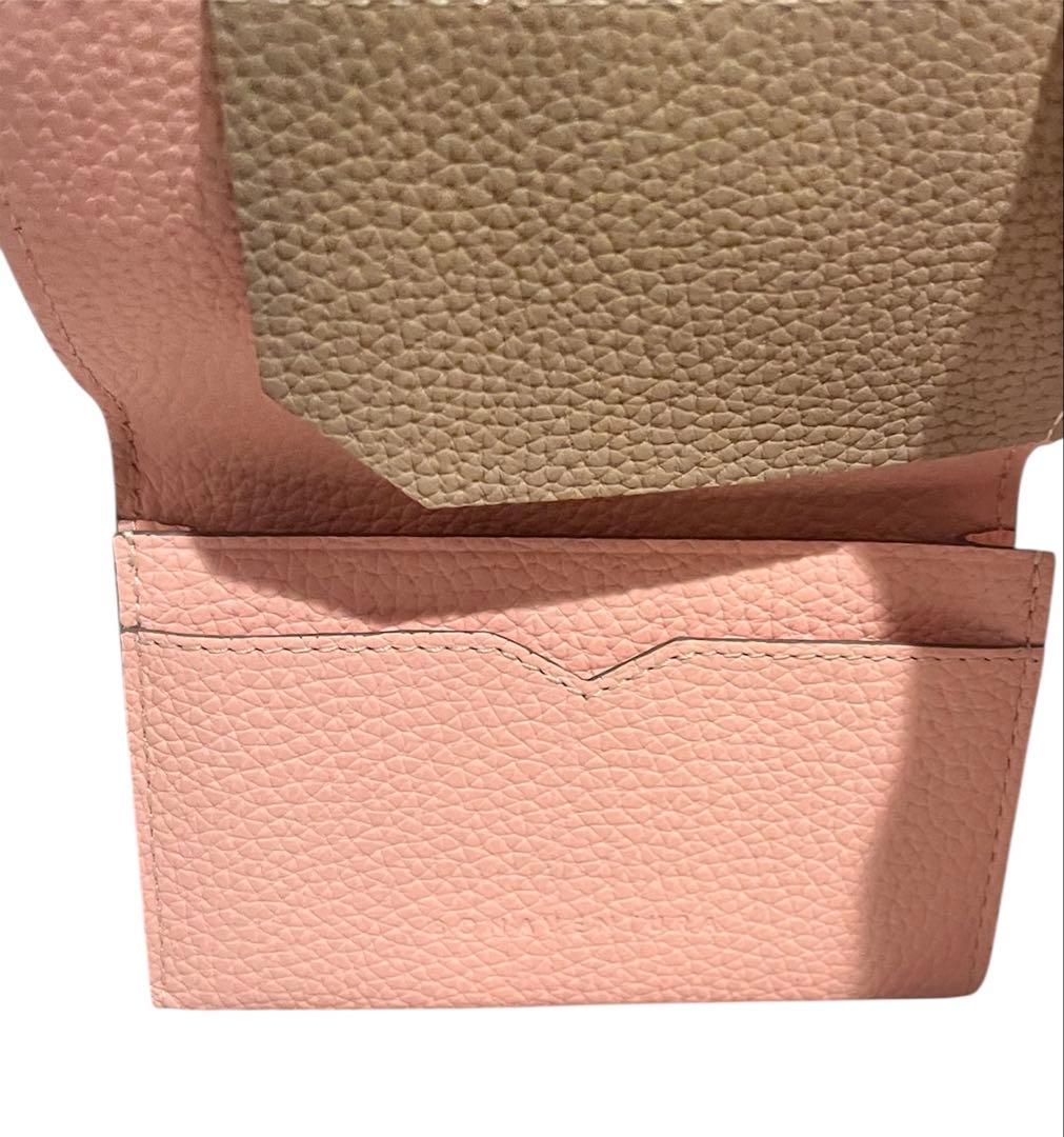 美品　ボナべンチュラ　カードケース　レザー　名刺　ピンク　トープ　グレージュ