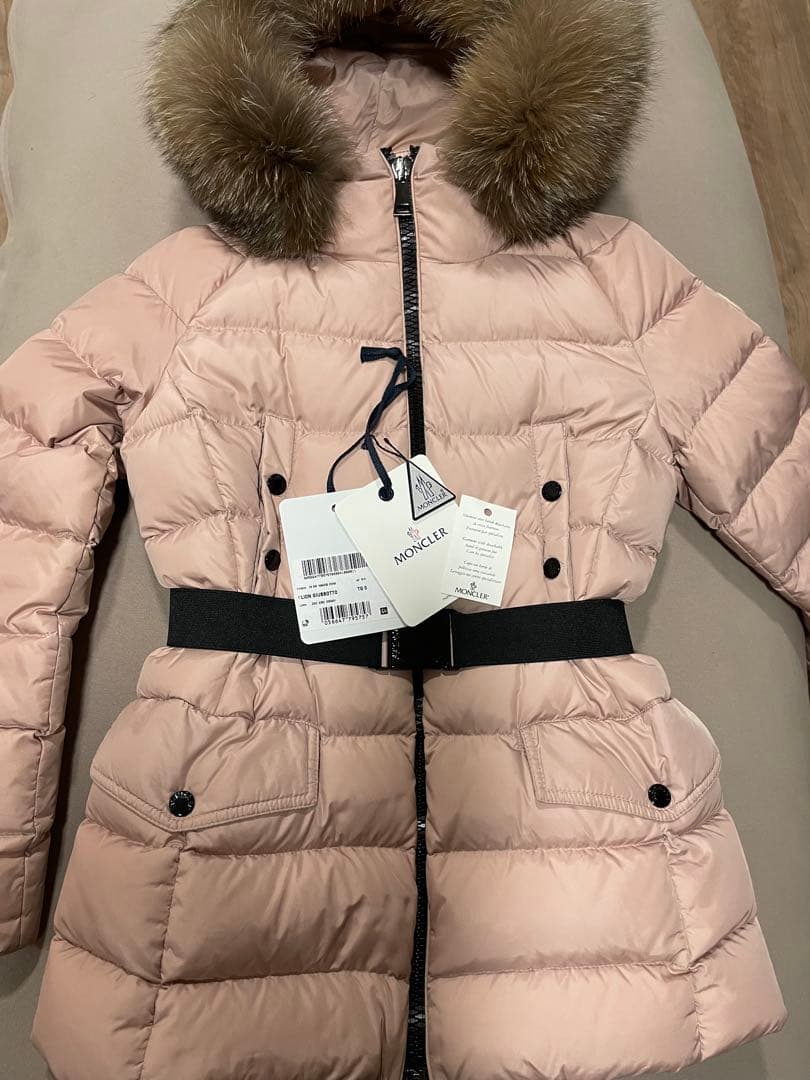 【美品】モンクレール CLION ダウン リアルファー ピンク タグ有り