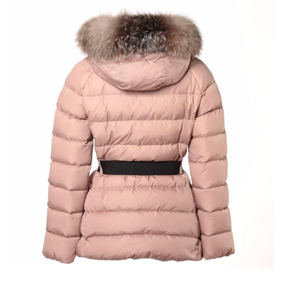 【美品】モンクレール CLION ダウン リアルファー ピンク タグ有り