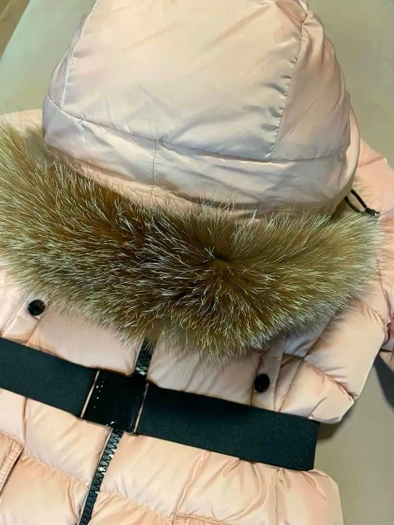 【美品】モンクレール CLION ダウン リアルファー ピンク タグ有り