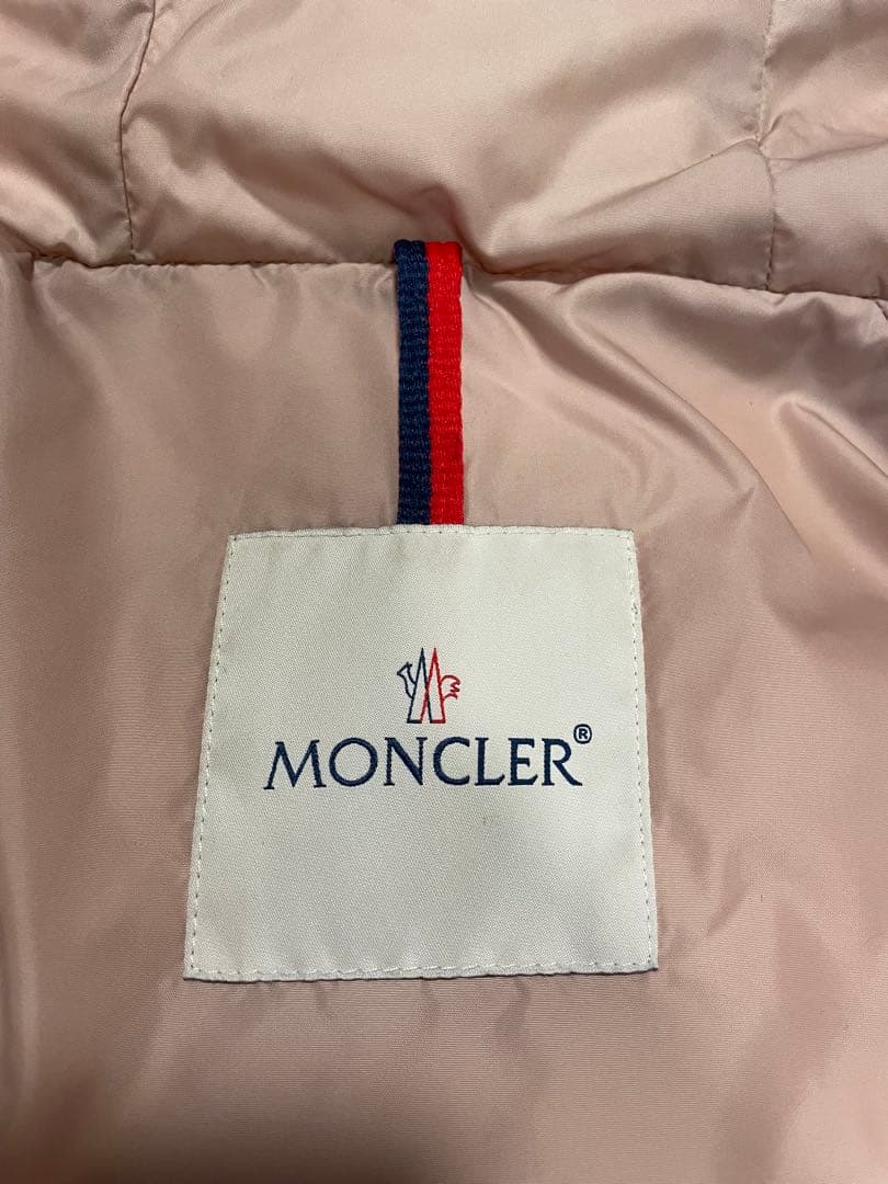 【美品】モンクレール CLION ダウン リアルファー ピンク タグ有り