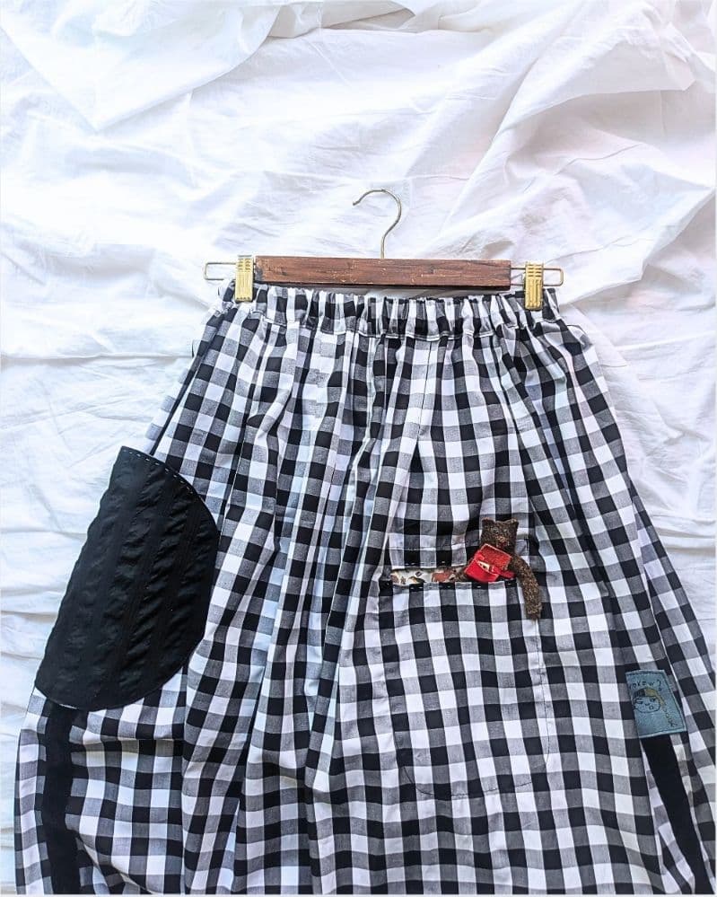 【リバティポケット】バルーンキュロット ギンガムチェック ゆったり ハンドメイド