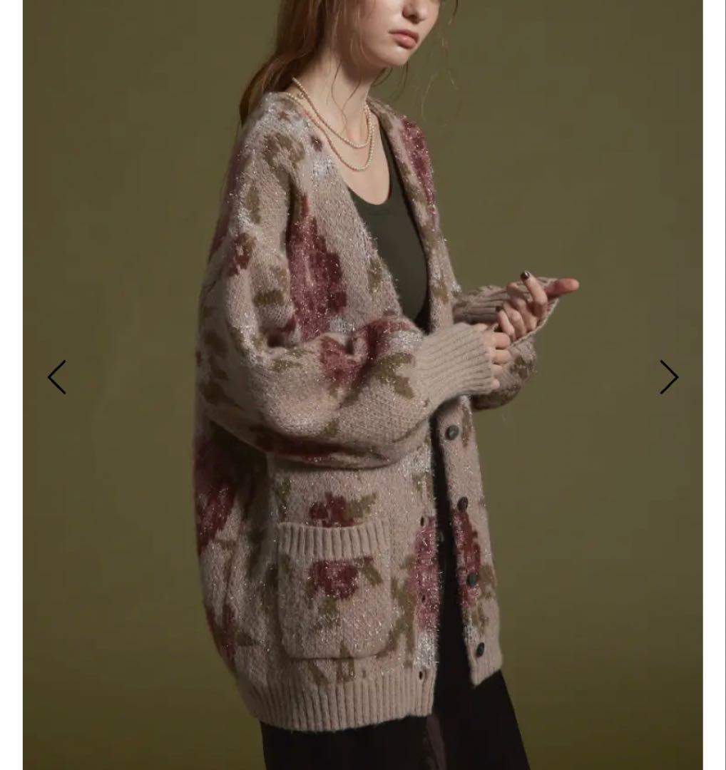 新品Ample フラワーラメニットカーディガン ヤマダヤ　福袋2026 アンプル