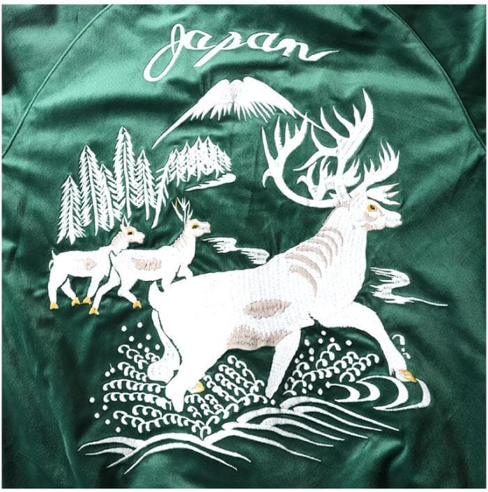 新品＊HOUSTON 別珍 スーベニアジャケット トナカイ柄 ネイビー L