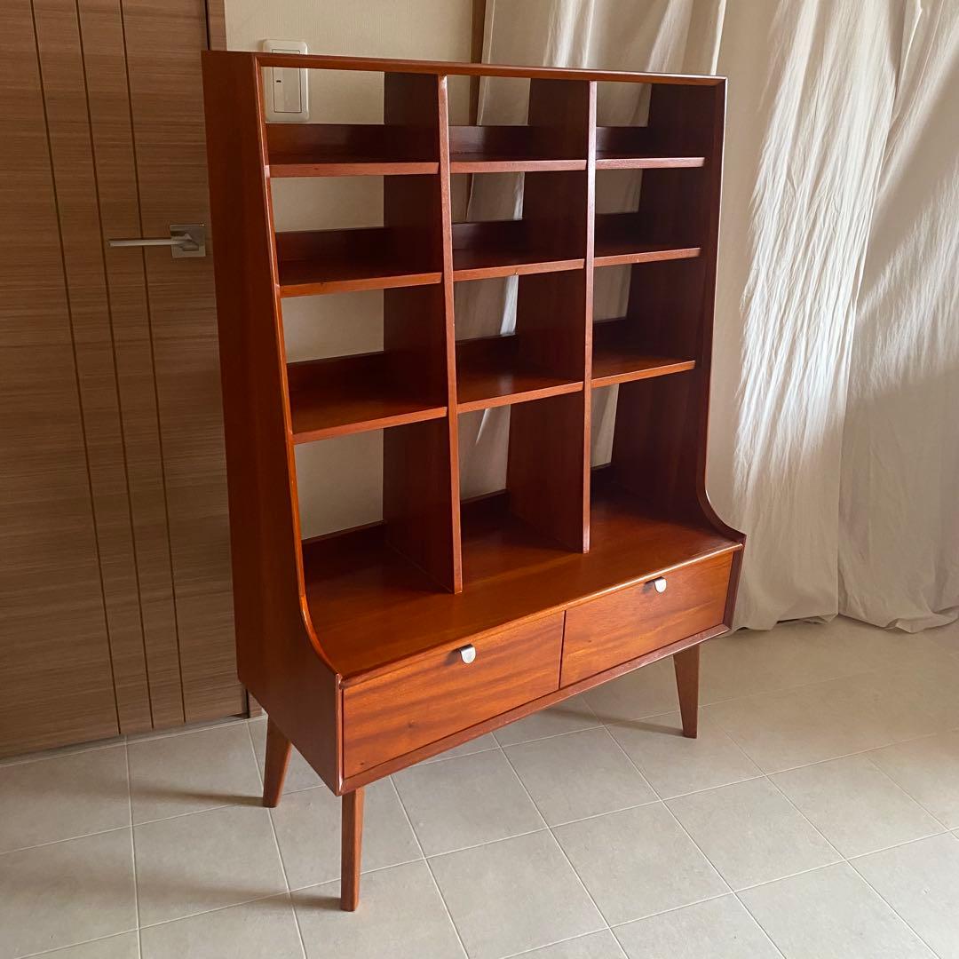 北欧　アンティーク　シェルフ　棚　脚付き　飾り棚　チェスト　マホガニー