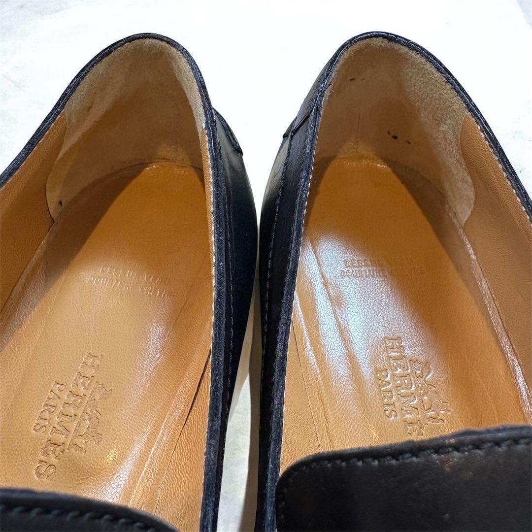 HERMES ローファー レザー スリッポン 38
