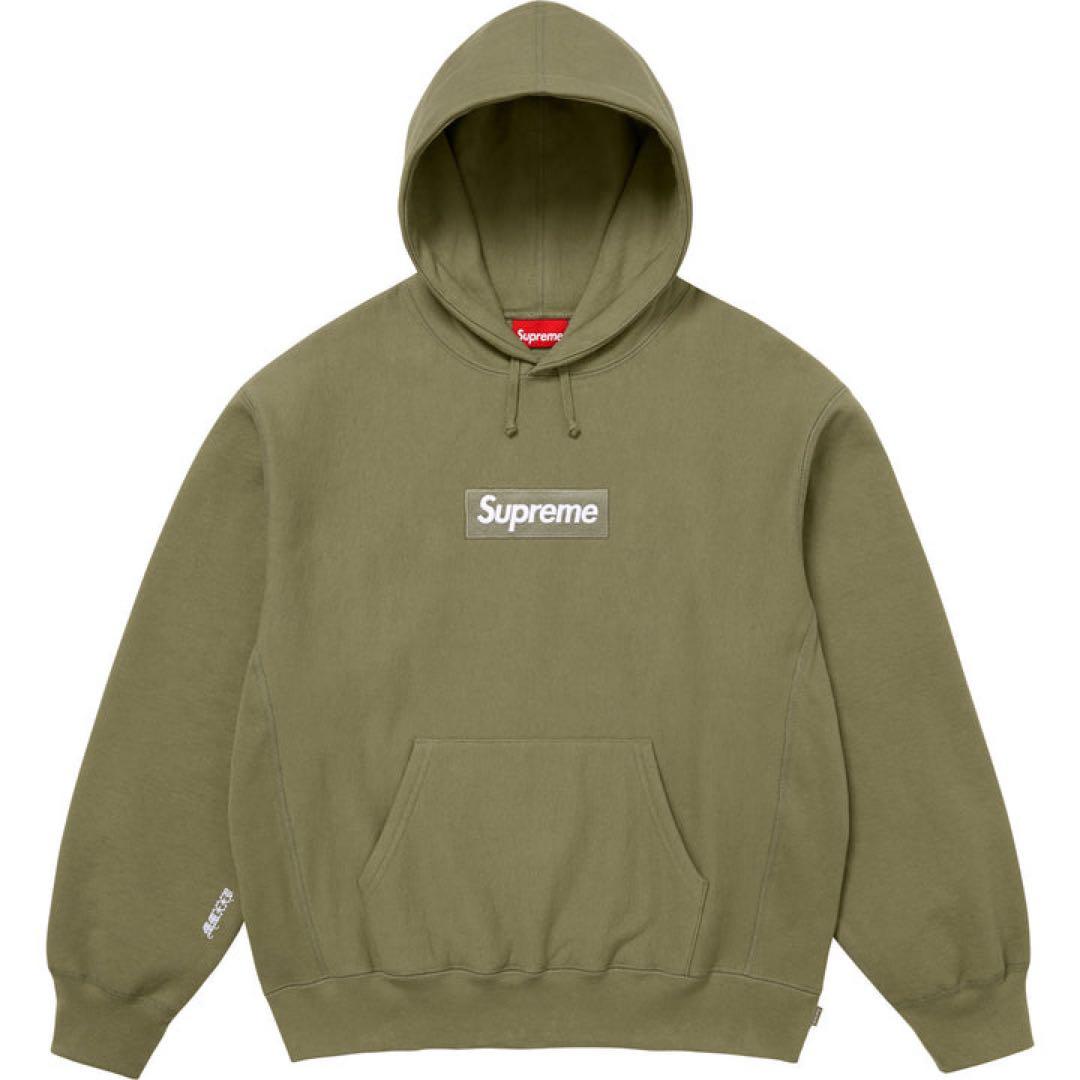 トップス Supreme Box Logo Hooded Sweatshirt olive