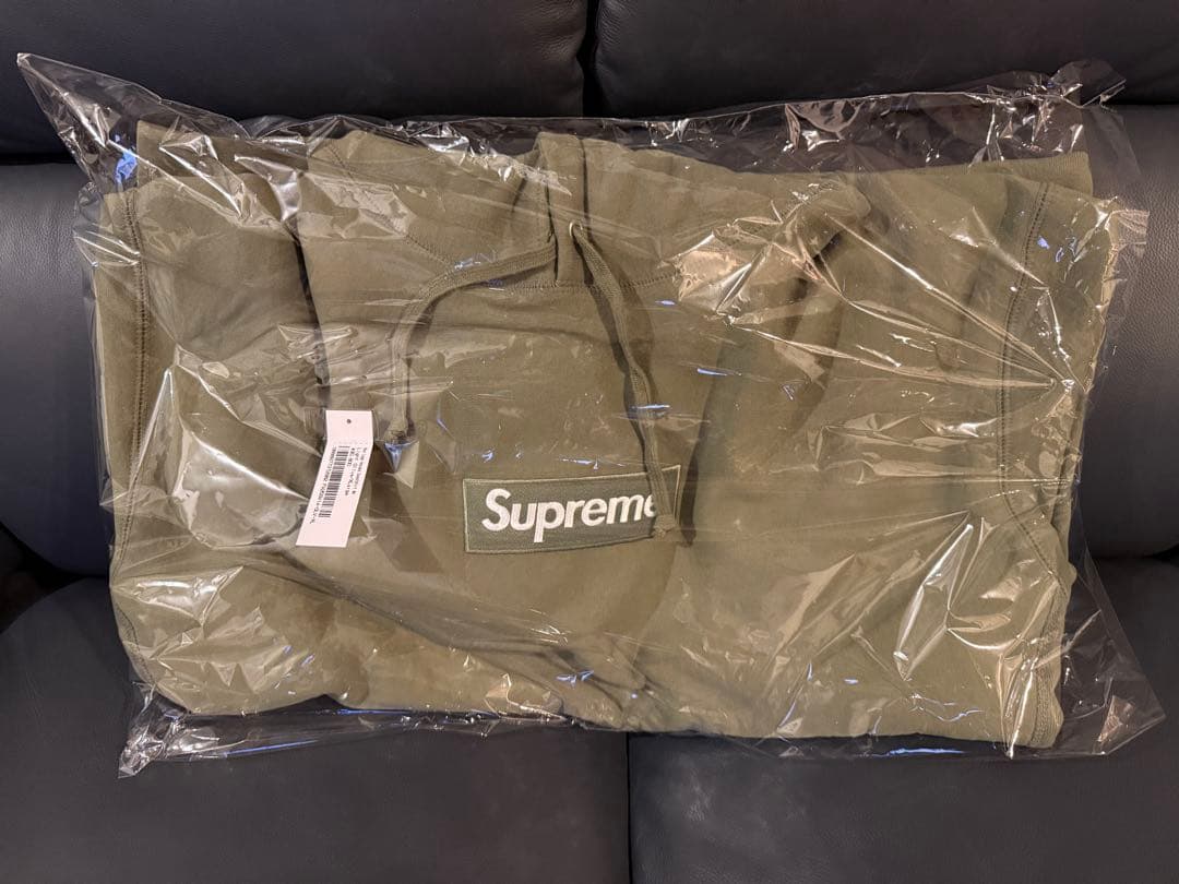 トップス Supreme Box Logo Hooded Sweatshirt olive