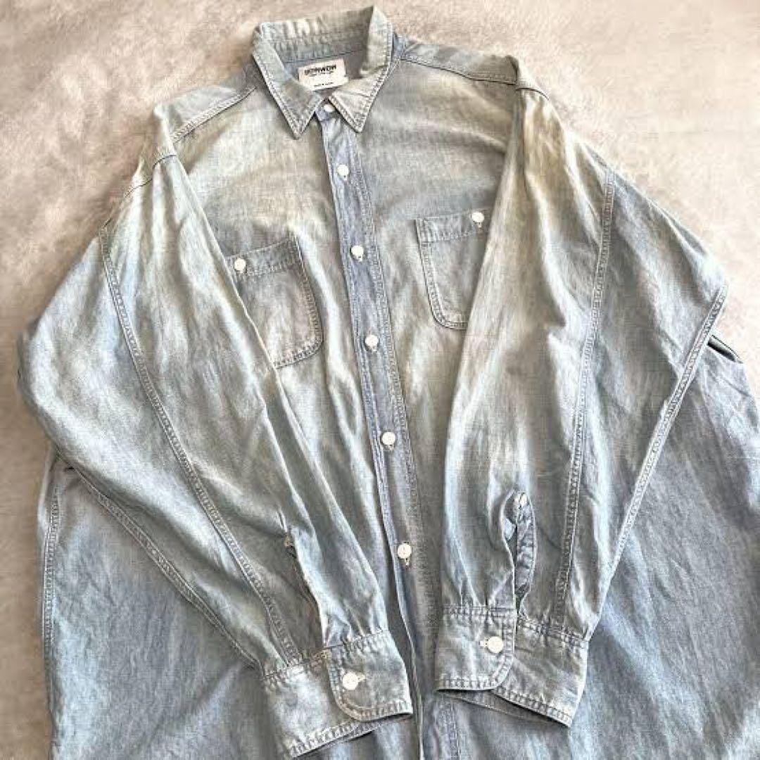 BOWWOW シャンブレーシャツ ヴィンテージ加工 XL デニムシャツ