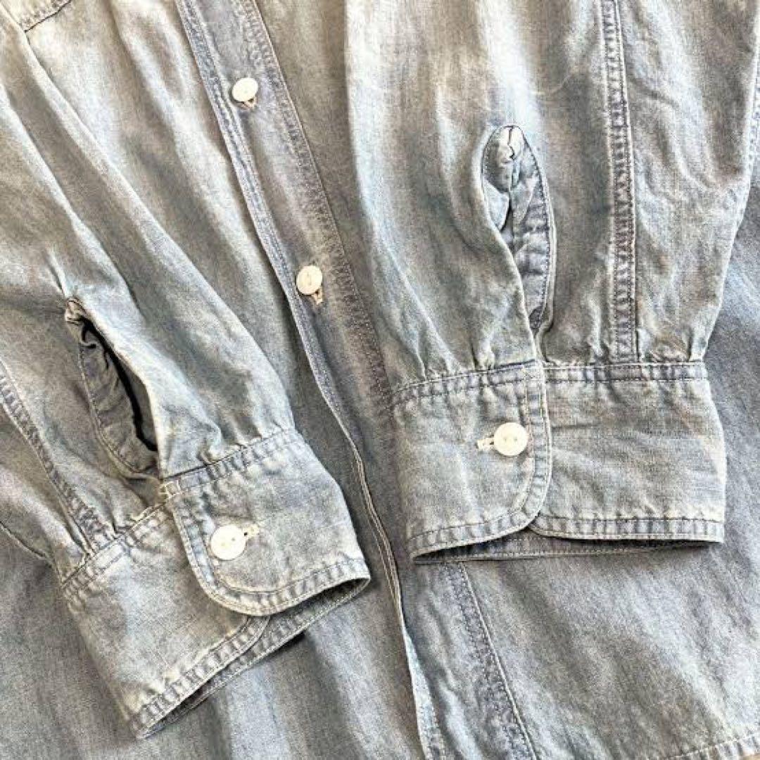 BOWWOW シャンブレーシャツ ヴィンテージ加工 XL デニムシャツ